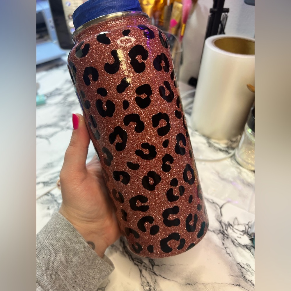 Leopard Tumbler 32oz water bottle